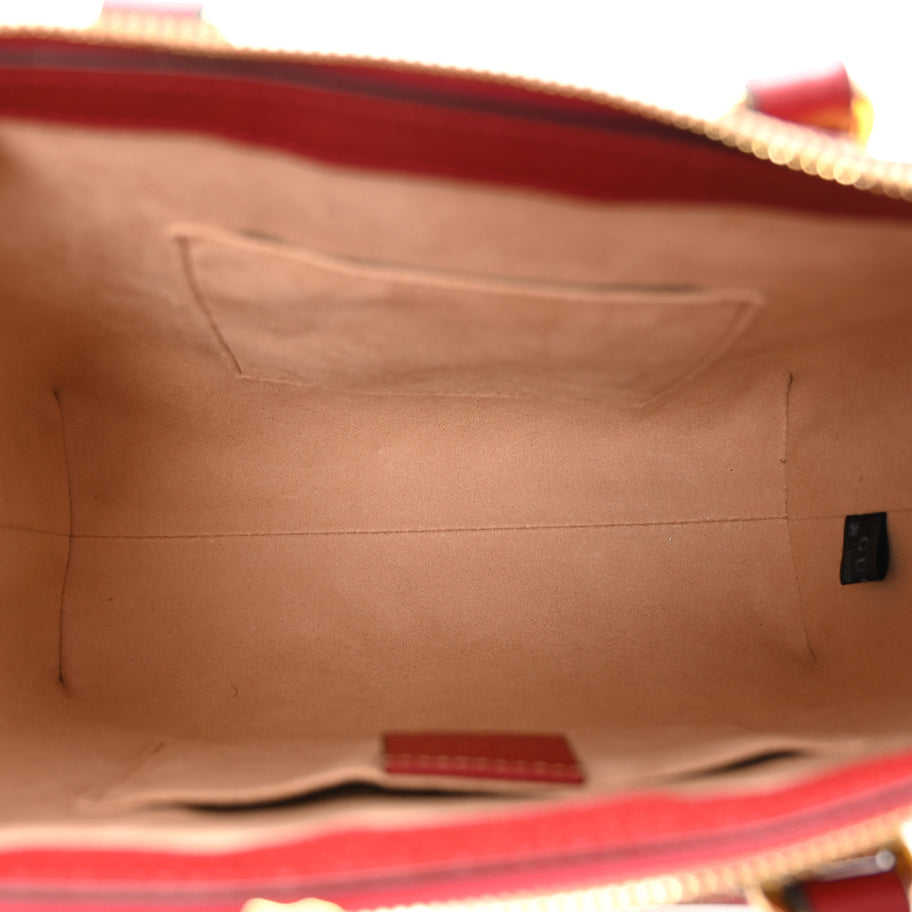 Gucci GG Supreme Monogram Flora Web Small Ophidia Tote Bag Red Image 5
