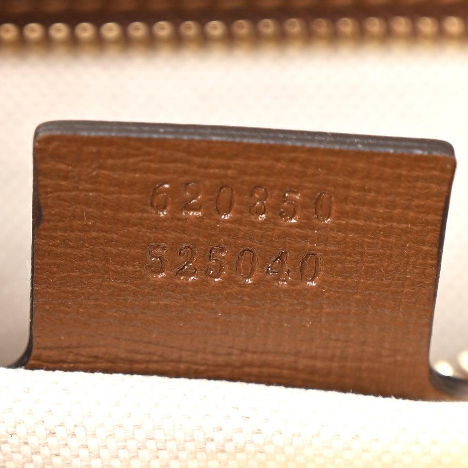 Gucci GG Supreme Monogram Azalea Calfskin Boutique Horsebit 1955 Top Handle Bag Beige Ebony Brown Sugar Image 7