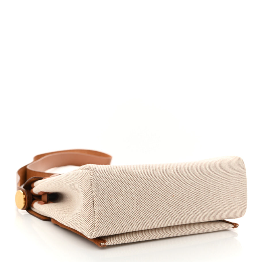 Hermes Military Toile Vache Hunter Herbag Zip Retourne 20 Ecru Beige Fauve Image 4