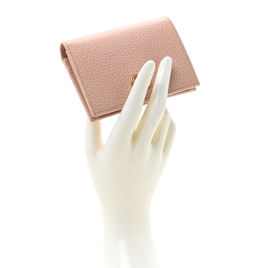 Gucci Dollar Calfskin GG Marmont Card Case Perfect Pink Image 2