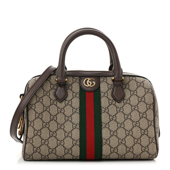 Gucci GG Supreme Monogram Web Small Ophidia Top Handle Bag Beige Ebony Image 1