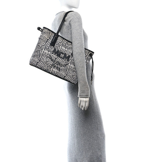  MCM MCM Visetos Medium Liz Reversible Shopper Tote Black