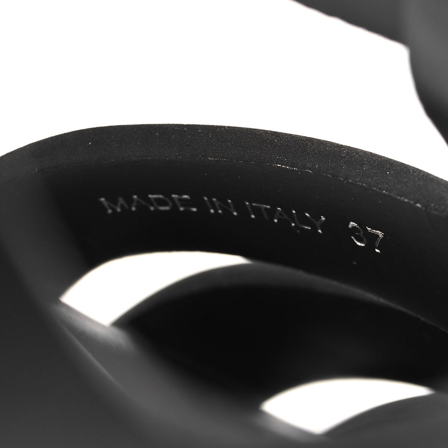 Prada Rubber Soft Cork Triangle Fisherman 75mm Platform Sandals 37 Black Image 7