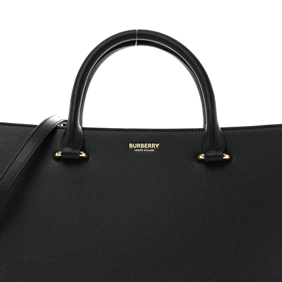 Burberry Calfskin Mega Check Small Banwell Tote Black Image 7