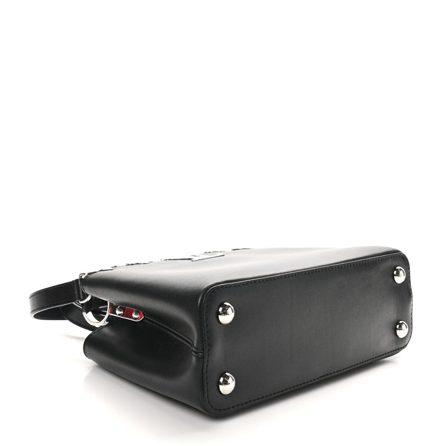 Louis Vuitton Smooth Calfskin Crystal Flowers Capucines BB Black Image 4