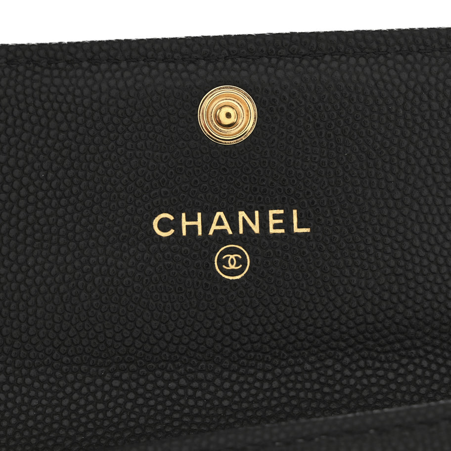Chanel Caviar Quilted Boy Flap Card Holder Black Image 6