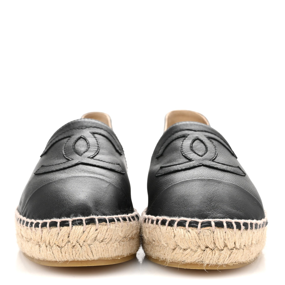 Chanel Lambskin CC Espadrilles 38 Black Image 3