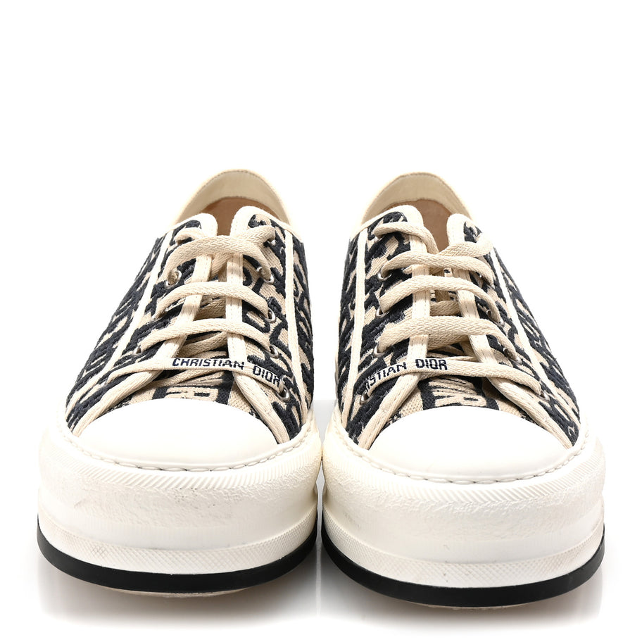 Christian Dior Canvas Oblique Walk'N'Dior Low Top Sneakers 41 Deep Blue Image 3