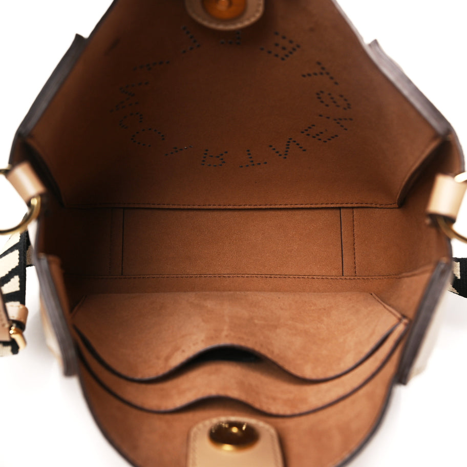 Stella McCartney Eco Alter Nappa Perforated Logo Mini Crossbody Sand Image 5