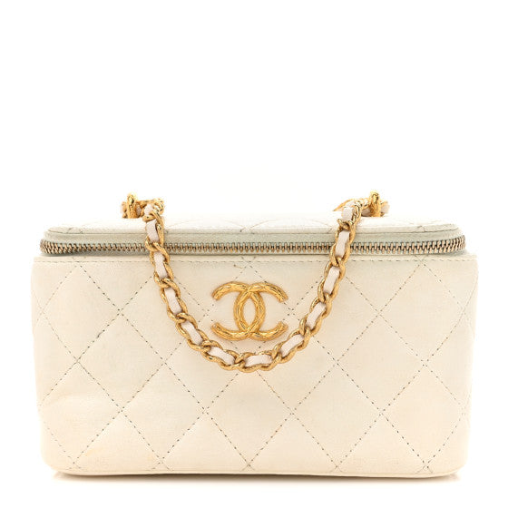 Chanel Lambskin Quilted Small CC Dynasty Vanity Case With Chain White Image 1