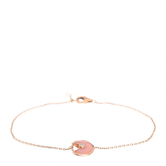 Cartier CARTIER 18K Pink Gold Diamond Pink Opal Amulette de Cartier Bracelet Image 1