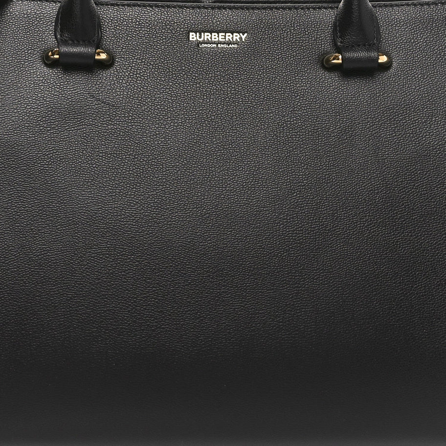 Burberry Calfskin Mega Check Small Banwell Tote Black Image 7