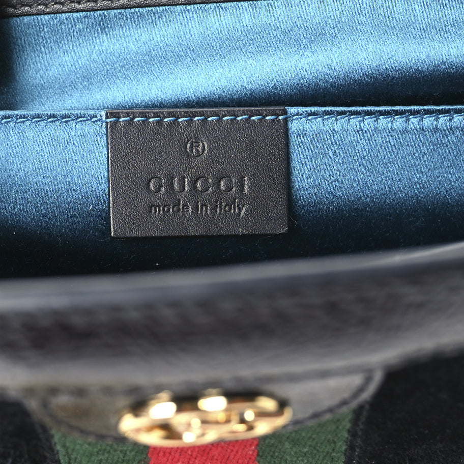 Gucci Suede Patent GG Web Small Ophidia Chain Shoulder Bag Black Image 6