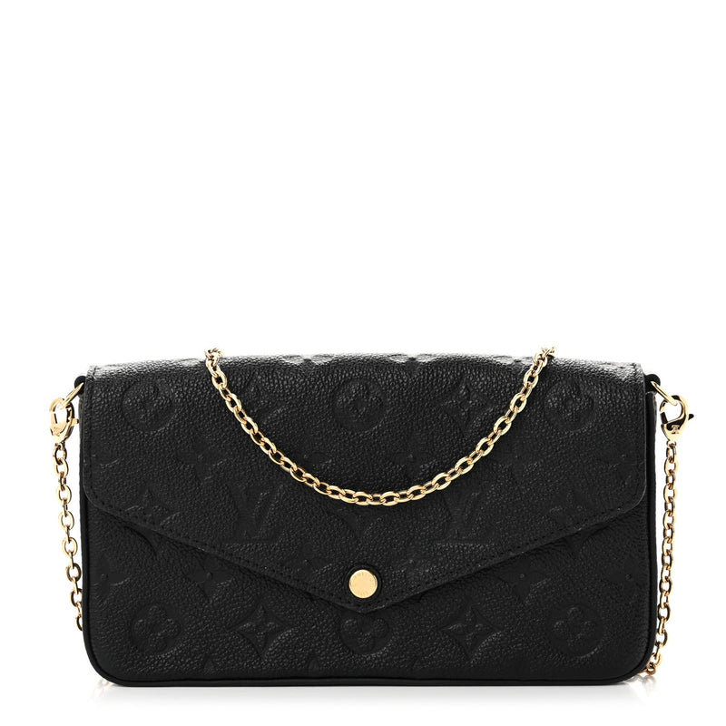  Louis Vuitton Empreinte Pochette Felicie Chain Wallet Black