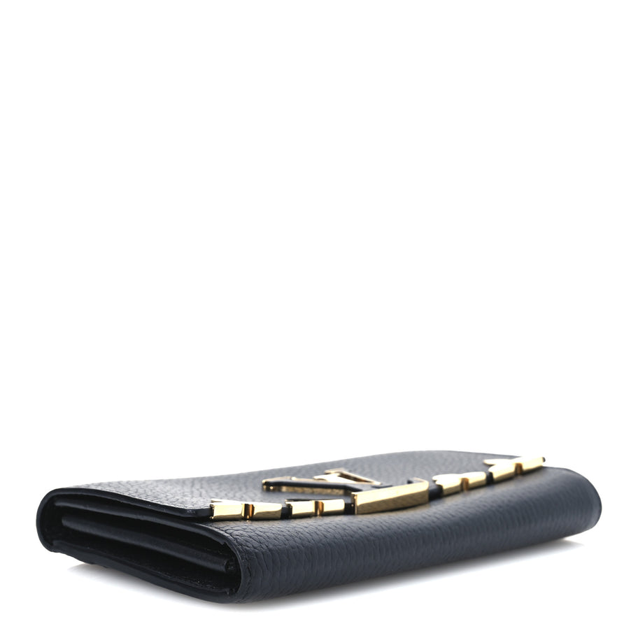 Louis Vuitton Taurillon Embellished Capucines Long Wallet Black Image 4