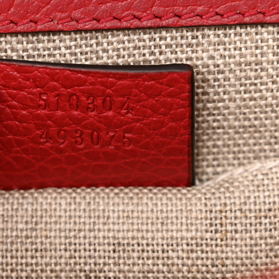 Gucci Dollar Calfskin Small Interlocking G Shoulder Bag Red Image 7