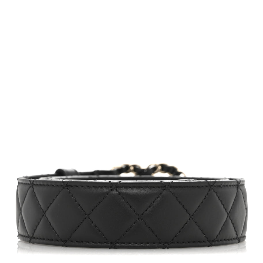 Chanel Calfskin Quilted CC Chain Belt 80 32 Black Image 2