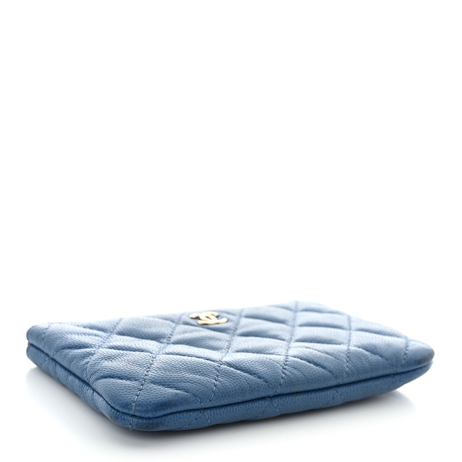 Chanel Caviar Quilted Small Pouch Blue Image 4