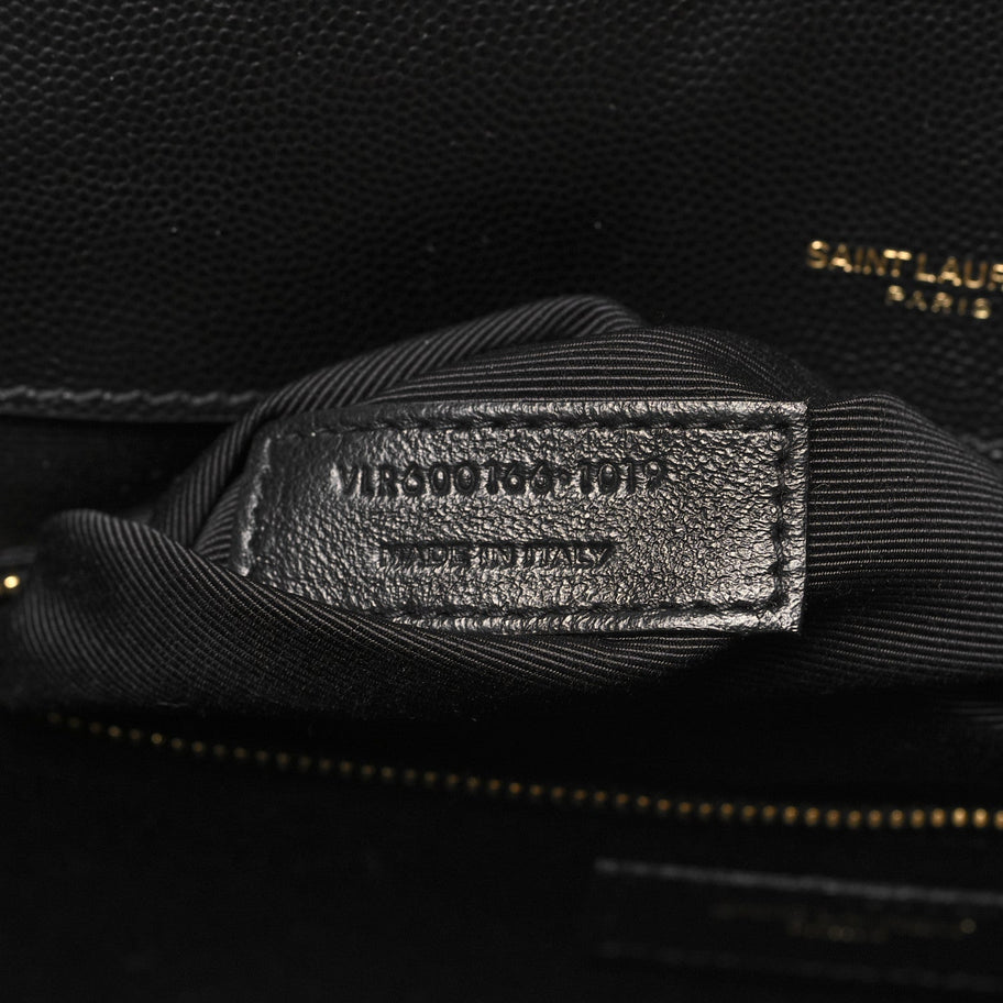 Saint Laurent Grain De Poudre Textured Mixed Matelasse Large Triquilt Monogram Satchel Black Image 7