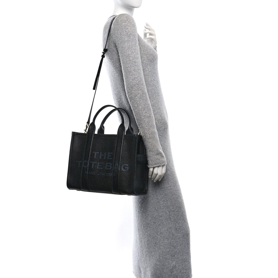 Marc Jacobs Grained Calfskin Medium The Tote Bag Black Image 2