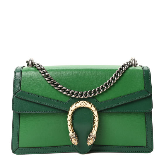 Gucci Azalea Calfskin Enamel Small Dionysus Shoulder Bag New Shamarock Emerald Off White Image 1