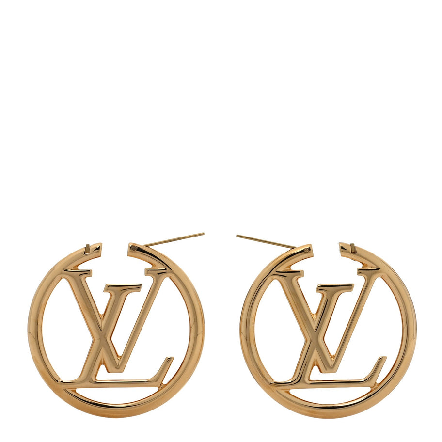 Louis Vuitton Metal Louise Hoop Earrings Gold Image 3