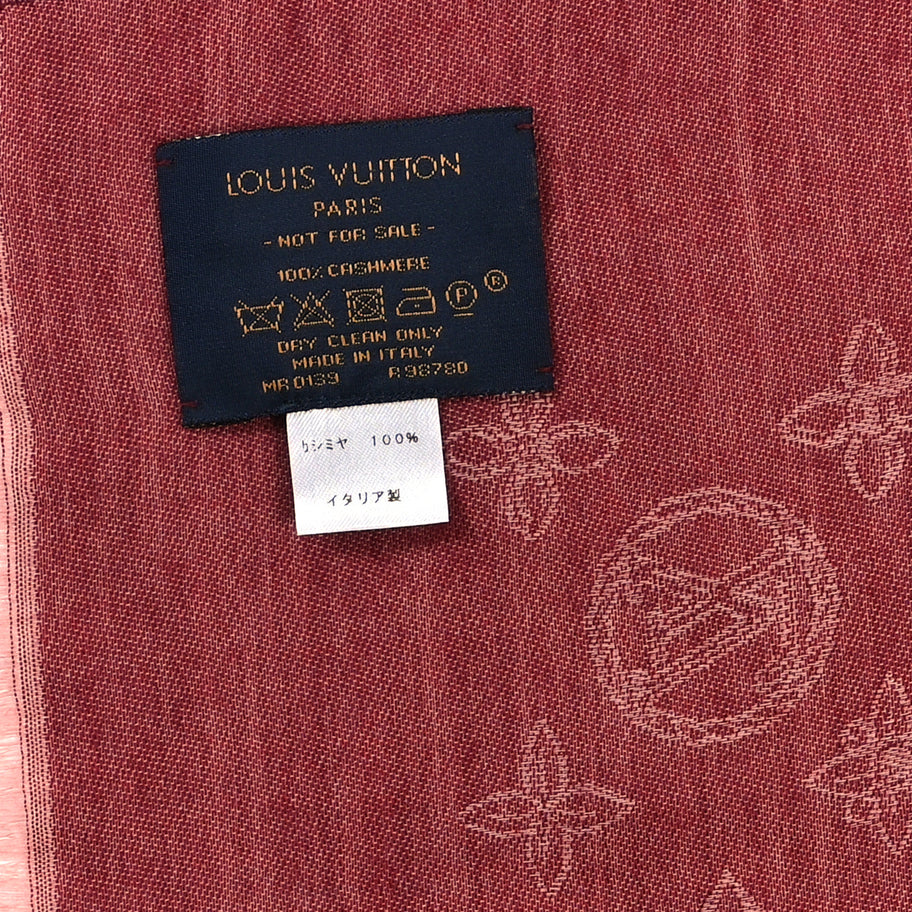 Louis Vuitton Cashmere Silk Monogram Shawl Fuchsia Image 3