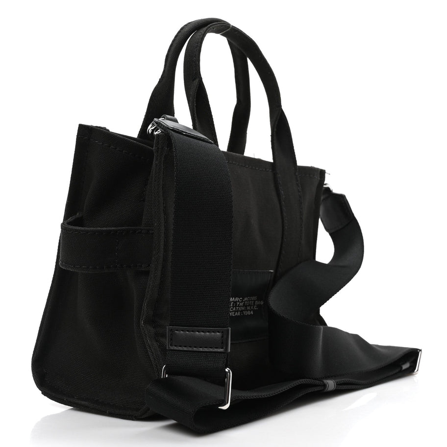 Marc Jacobs Cotton Canvas Small The Traveler Tote Bag Black Image 3