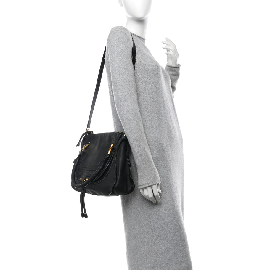 Chloe Calfskin Medium Marcie Satchel Black Image 2