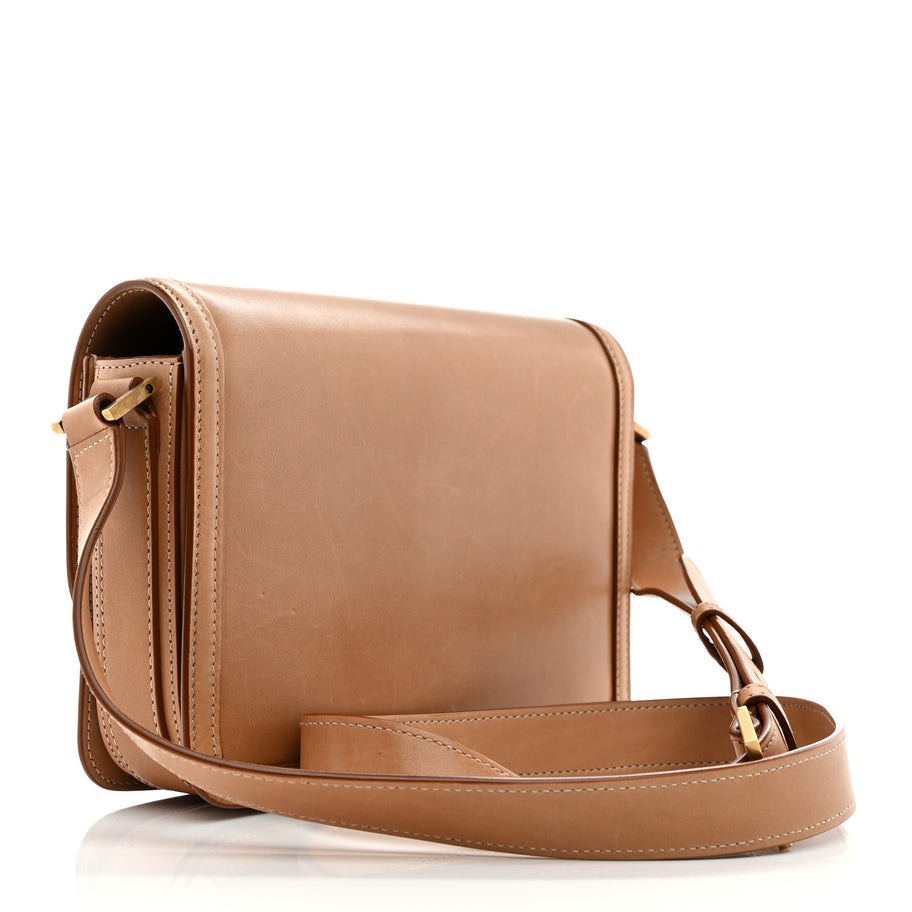 Saint Laurent Box Calfskin Monogram Medium Solferino Satchel Natural Tan Image 3