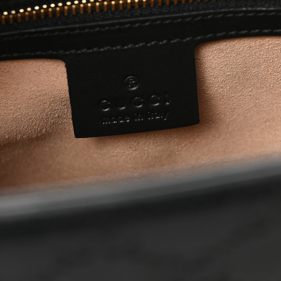 Gucci ssima Small Zippered Bucket Tote Black Image 6