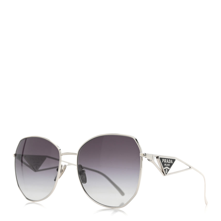 Prada Metal Symbole Triangle Logo Sunglasses SPR57Y Smoky Grey Image 1