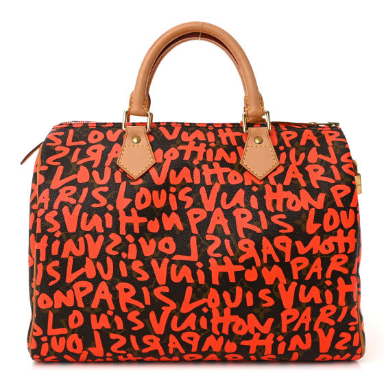  Louis Vuitton Monogram Graffiti Speedy 30 Orange