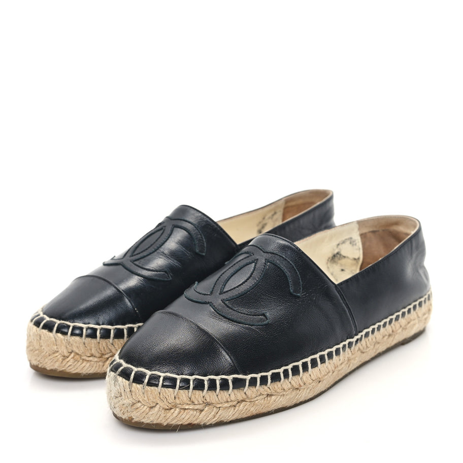 Chanel Lambskin CC Espadrilles 35 Black Image 3