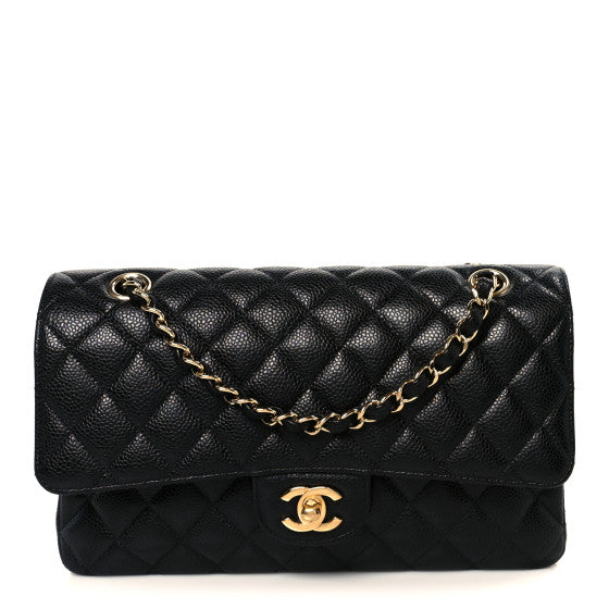 Chanel Caviar Quilted Medium Double Flap Black