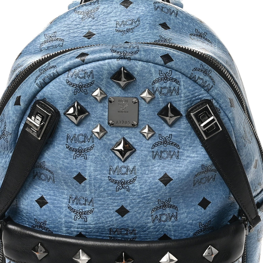 MCM MCM Visetos Studded Small Dual Stark Backpack Denim Image 7
