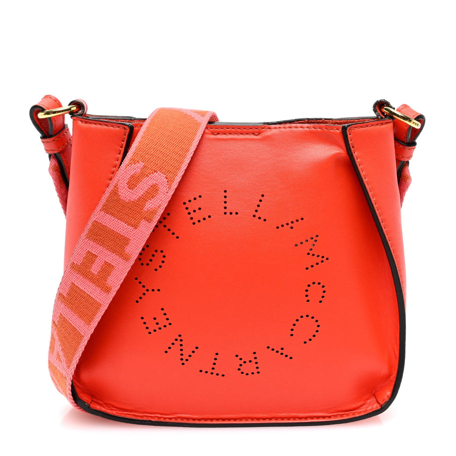 Stella McCartney Eco Alter Nappa Perforated Logo Mini Crossbody Orange Image 1