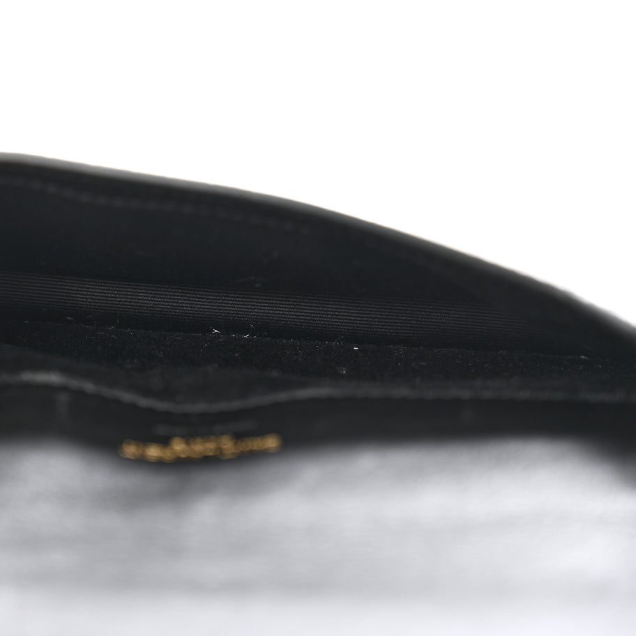 Saint Laurent Crocodile Embossed Monogram Phone Holder Crossbody Black Image 5