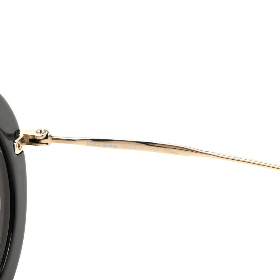 Miu Miu Metal Round Crystal Sunglasses SMU08R Black Tortoise Image 6