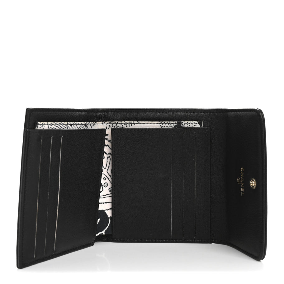 Chanel Goatskin CC Compact Flap Wallet Black Image 5