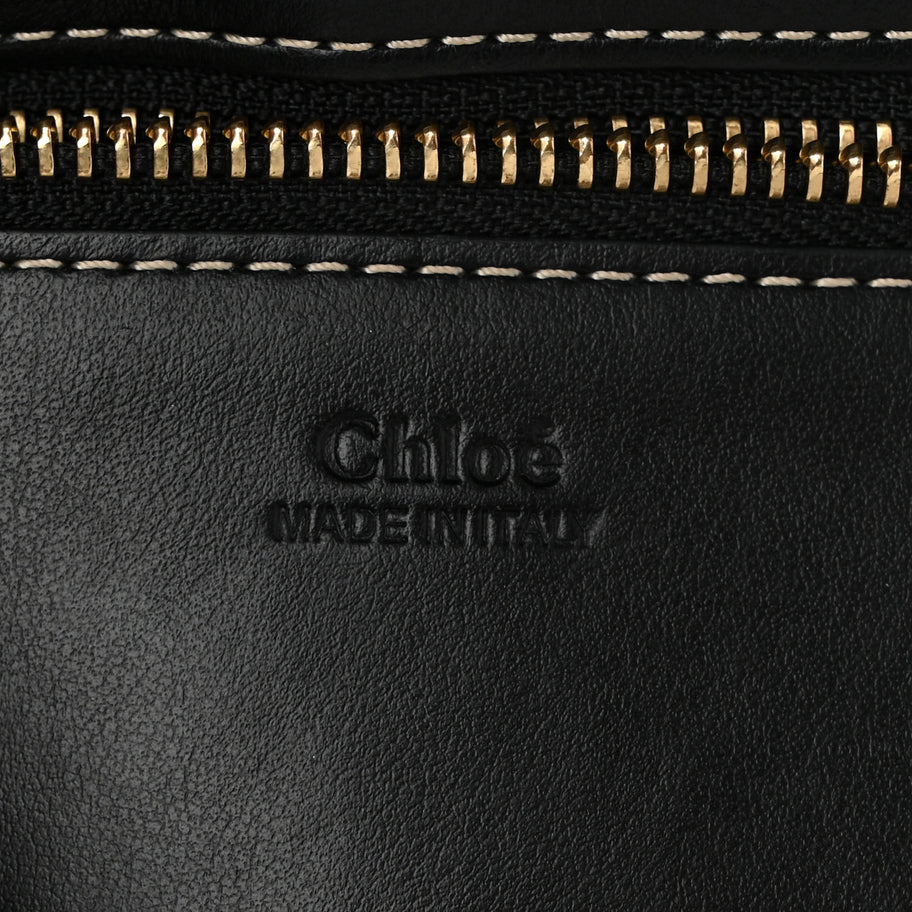 Chloe Felt Calfskin Small Woody Ribbon Tote With Strap Cashmere Grey Image 6