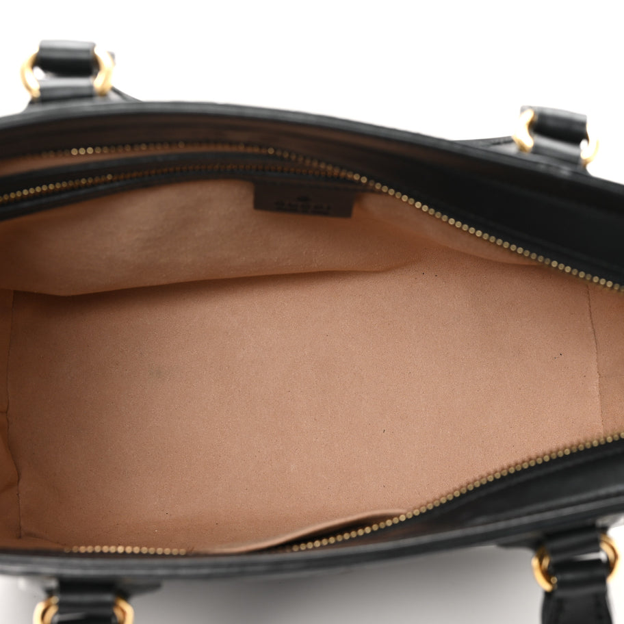 Gucci ssima Small Zippered Bucket Tote Black Image 5