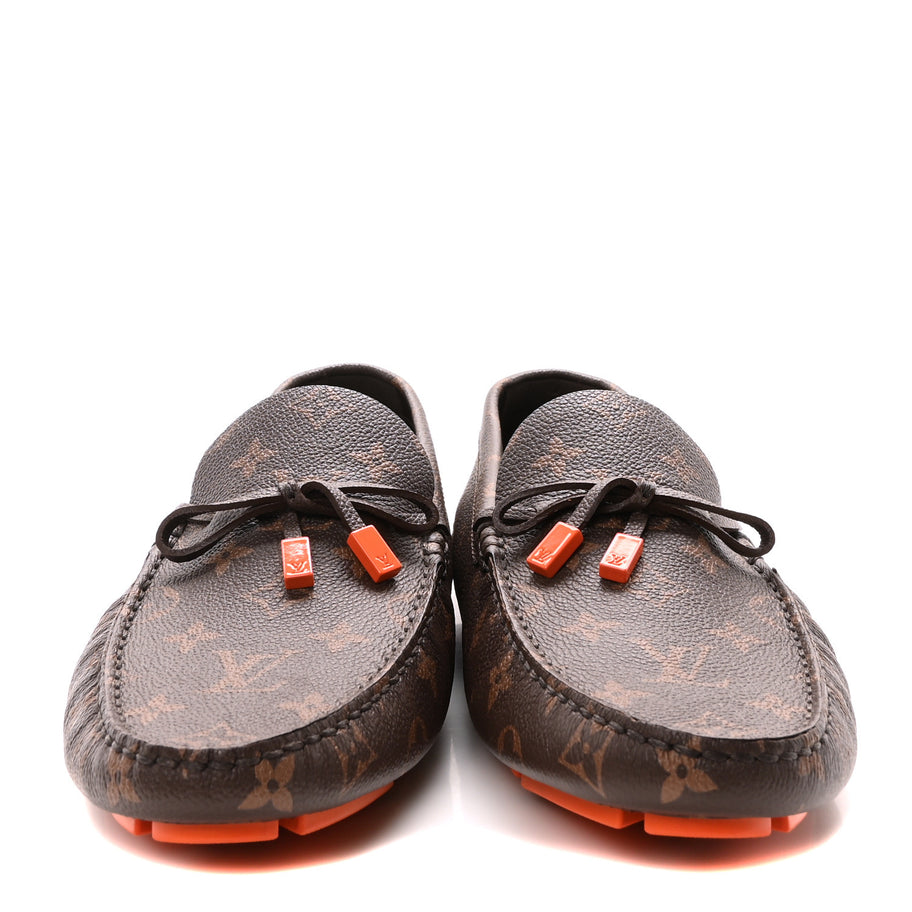 Louis Vuitton Monogram Macassar LV Driver Moccasin Loafers Orange Image 3