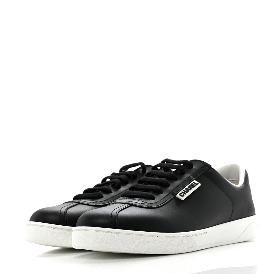 Chanel Calfskin CC Womens Sneakers 38 Black Image 4