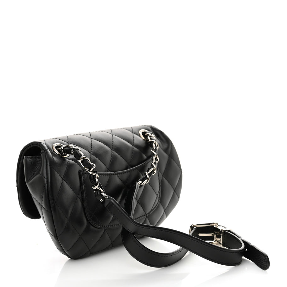 Chanel Calfskin Quilted CC Uniform Flap Belt Bag Black Image 3