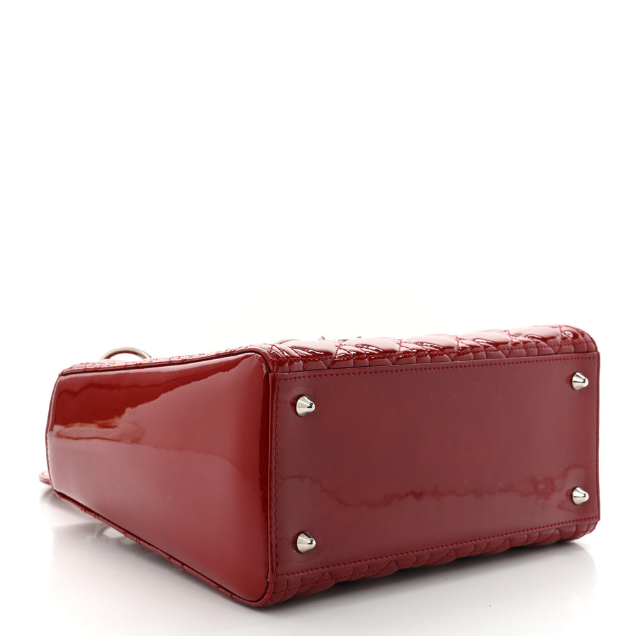 Christian Dior Patent Cannage Medium Lady Dior Red Image 4