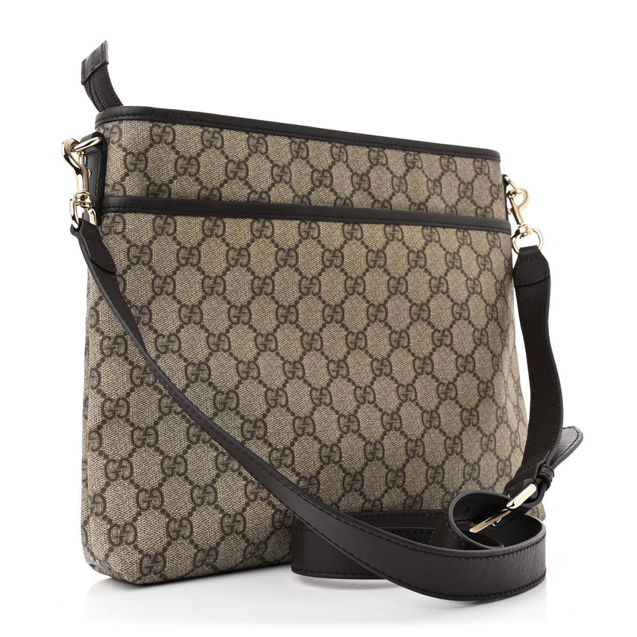 Gucci GG Plus Monogram Medium Flat Messenger Bag Dark Brown Image 3
