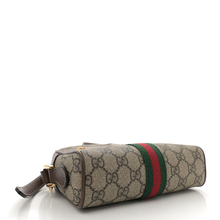 Gucci GG Supreme Monogram Web Mini Ophidia Shoulder Bag Brown Image 4