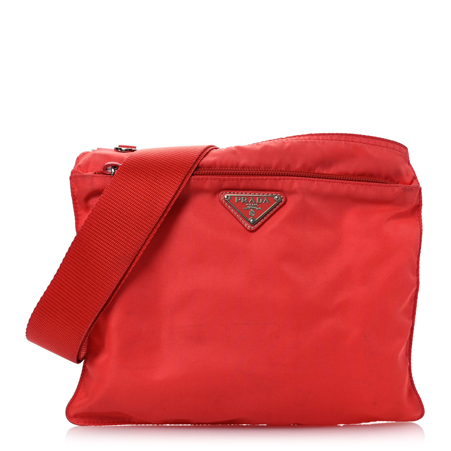 Prada Nylon Vela Flat Messenger Bag Corallo Image 1