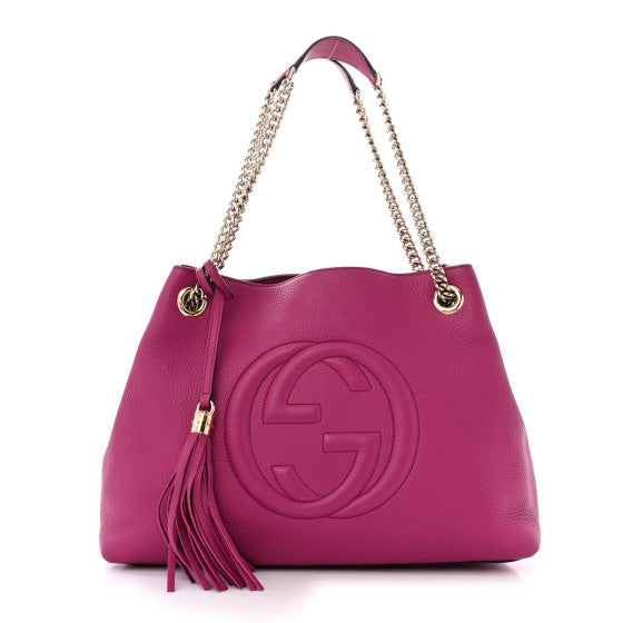 Gucci Cellarius Calfskin Medium Soho Chain Shoulder Bag Bright Bouganville Image 1